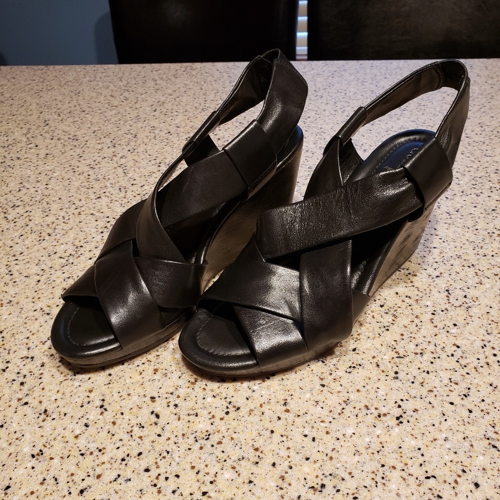 Cole Haan SZ 7.5 leather wedges shoes